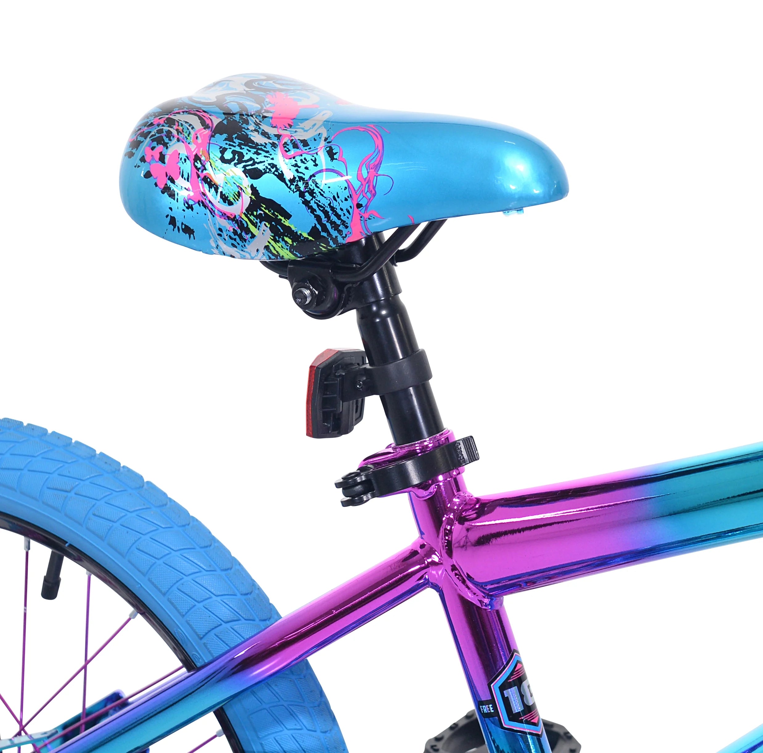 Kent Illusion Child Bike, 18" Wheels, Kids Ages 6-12 Years, Blue/Purple