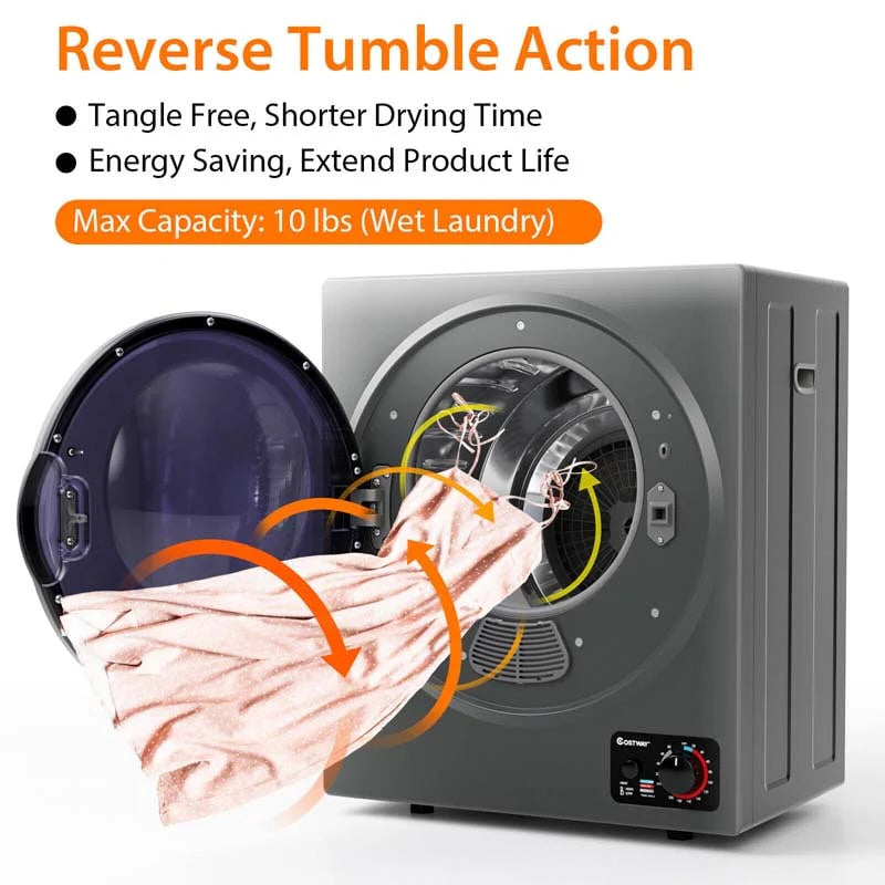 10 Lbs Portable Clothes Dryer Wall Mounted Front Load Dryer Tumble Dryer Portable Dryer Machine For Apartments Rv