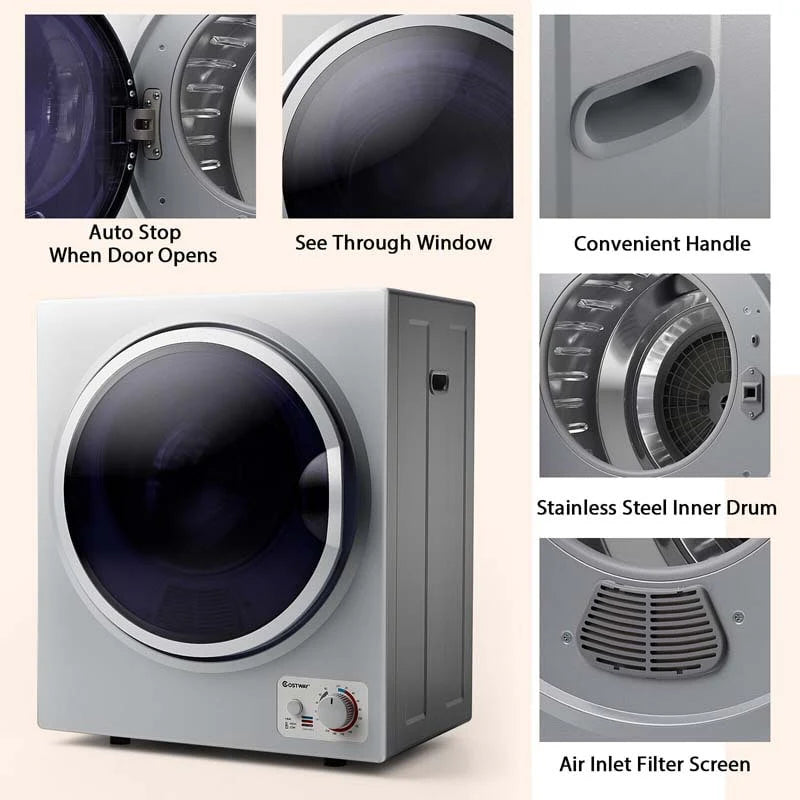 10 Lbs Portable Clothes Dryer Wall Mounted Front Load Dryer Tumble Dryer Portable Dryer Machine For Apartments Rv