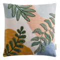 Blue and Orange Tropical Leaf Indoor Outdoor Throw Pillow