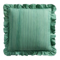 Railroad Stripe Ruffled Indoor Outdoor Throw Pillow