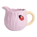 Lavender Ceramic Vintage Garden Floral Figural Creamer