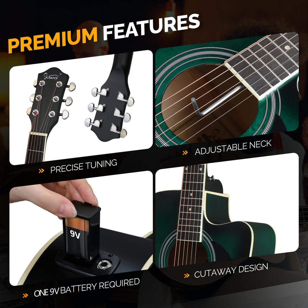 GLARRY Acoustic Electric Beginner Distressed
