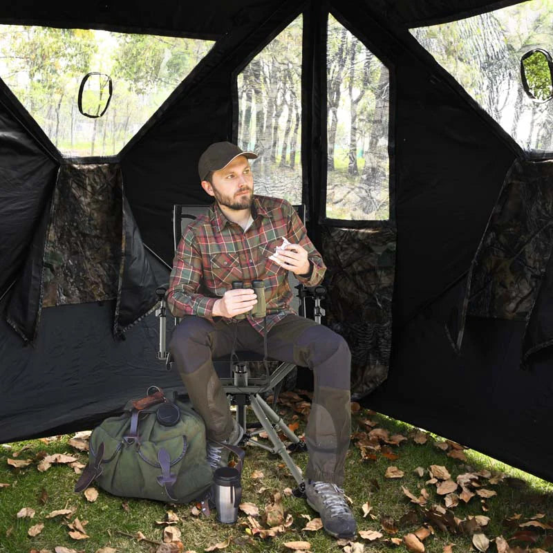 360 Degree Silent Swivel Blind Chair With 4 Adjustable Legs Portable Folding Hunting Chairs For Blinds Fishing Camping - Comfortable And Ergonomic Design