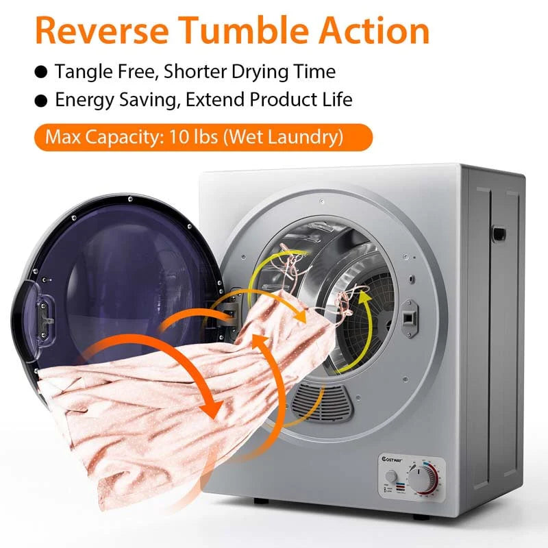 10 Lbs Portable Clothes Dryer Wall Mounted Front Load Dryer Tumble Dryer Portable Dryer Machine For Apartments Rv