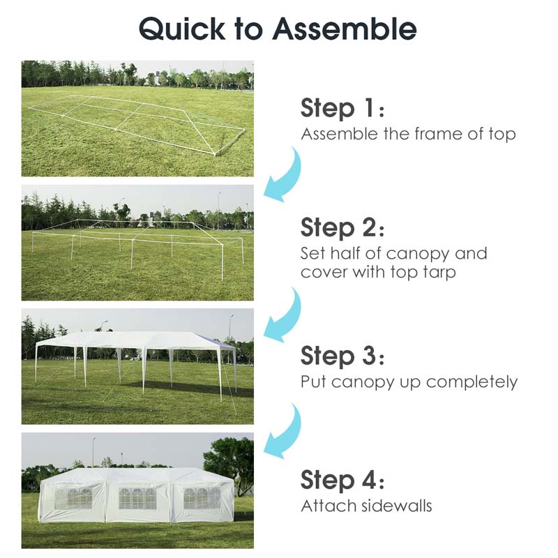 10 X 30 Ft Outdoor Gazebo Canopy Tent Party Wedding Event Tent With 6 Removable Sidewalls Amp 2 Doorways