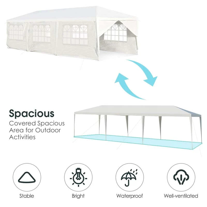 10 X 30 Ft Outdoor Gazebo Canopy Tent Party Wedding Event Tent With 6 Removable Sidewalls Amp 2 Doorways