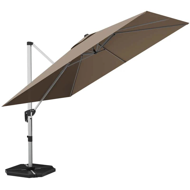 10 Ft 360 Degree Tilt Aluminum Square Large Outdoor Patio Offset Cantilever Umbrella For Pool Deck Backyard