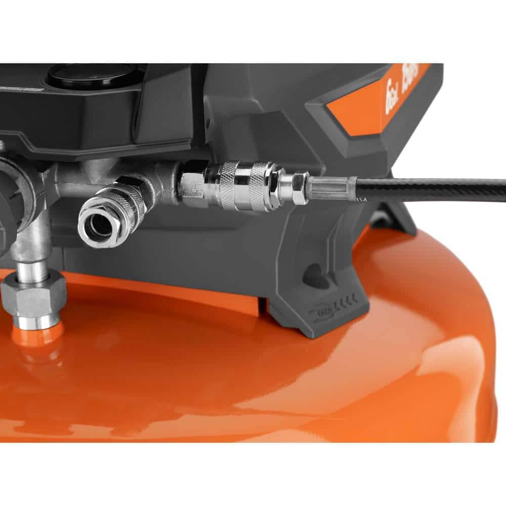6 Gal. Portable Electric Pancake Air Compressor with 1/4 in. 50 ft. Lay Flat Air Hose OF60150HB-R5025LF