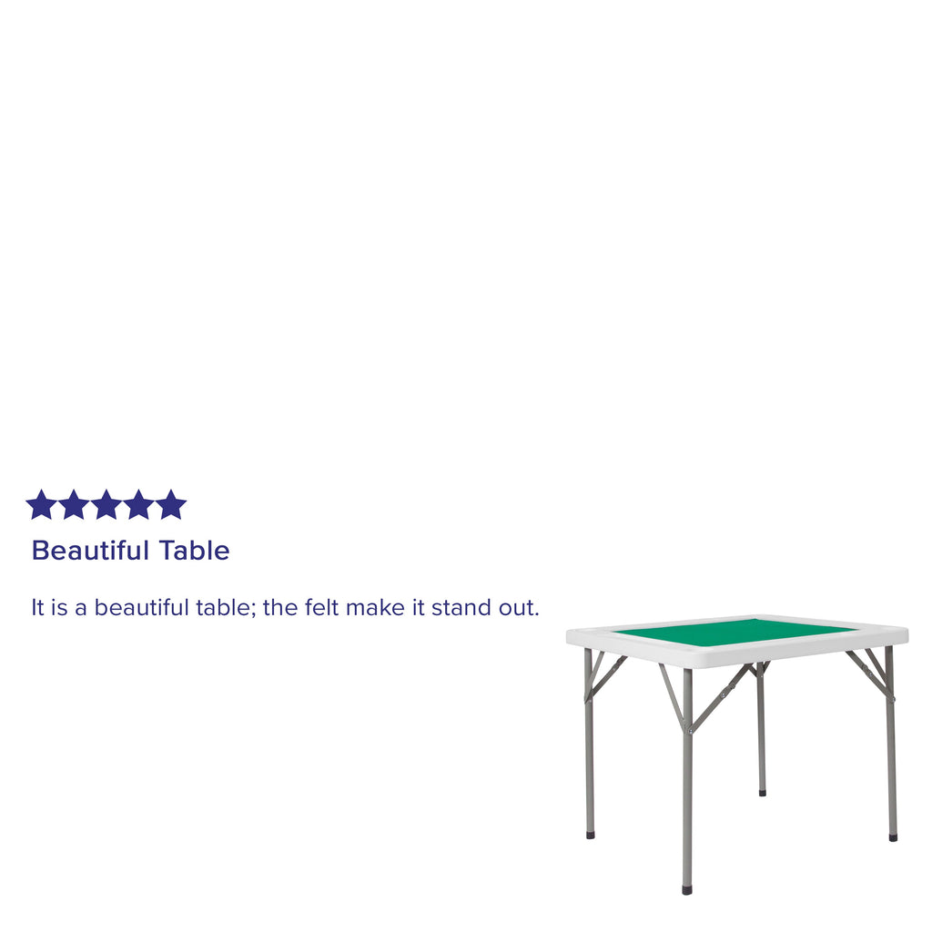 Flash Furniture 34.5" Square 4-Player Folding Card Game Table with Green Playing Surface and Cup Holders