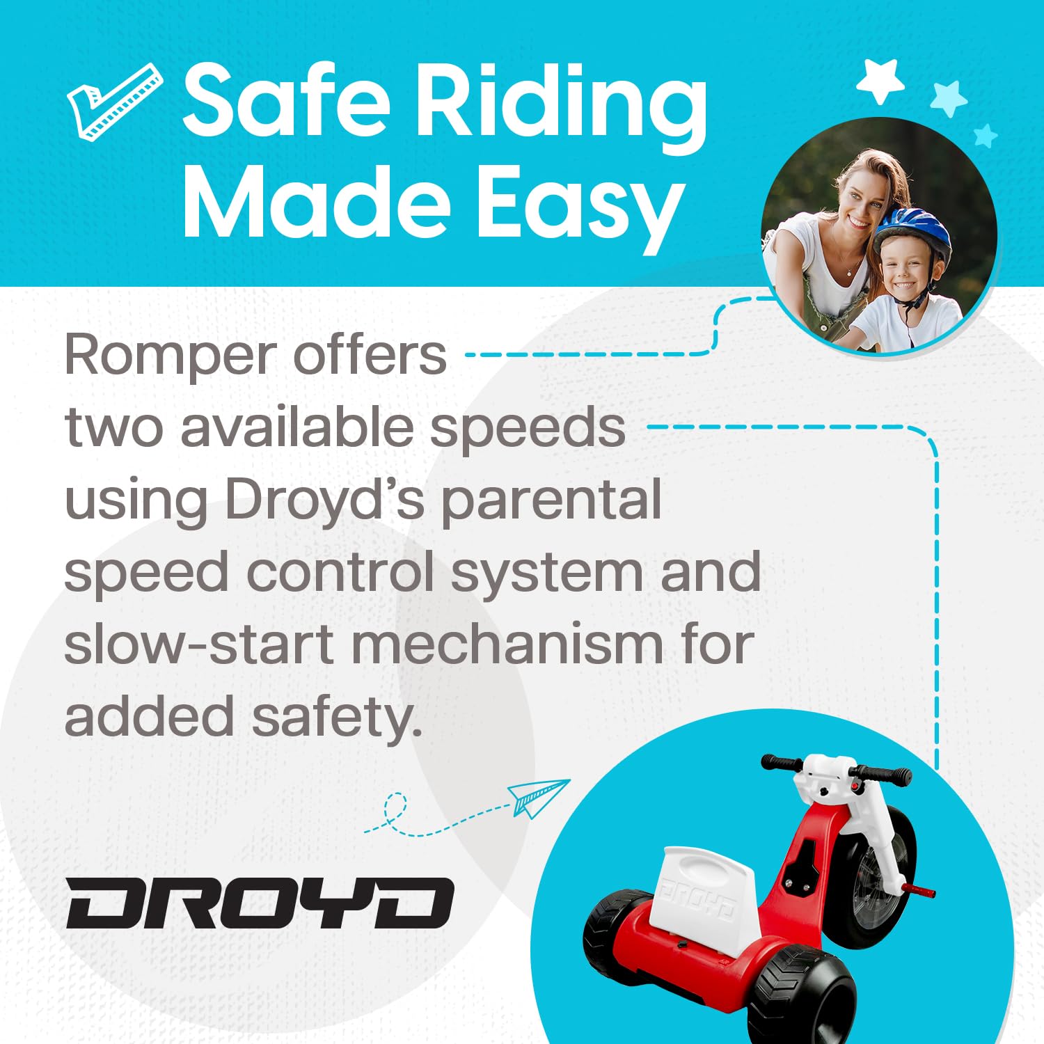 Droyd Romper Electric Tricycle Multi Color