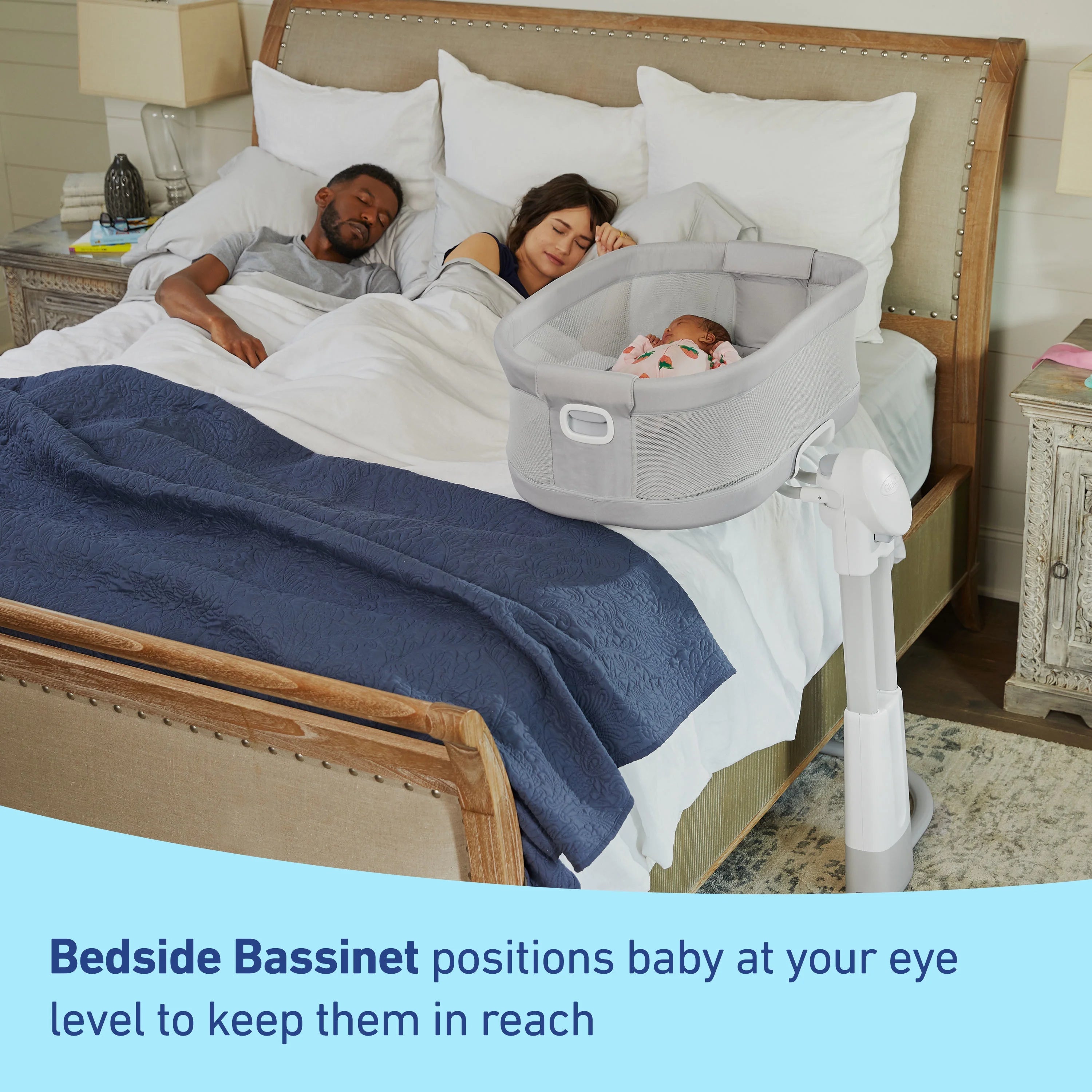 Graco DreamMore Newborn Bedside Bassinet Deluxe with Calming Motion, Maison