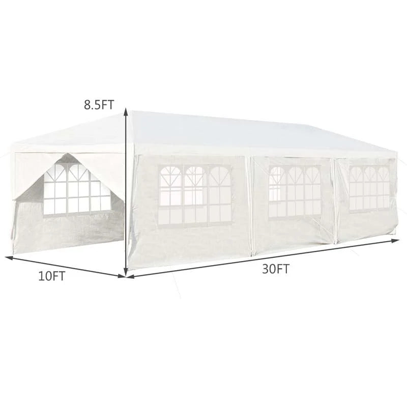 10 X 30 Ft Outdoor Gazebo Canopy Tent Party Wedding Event Tent With 6 Removable Sidewalls Amp 2 Doorways