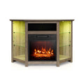 Modern Corner Fireplace Tv Stand With Led Lights For Tvs Up To 50Quot Entertainment Center With Electric Fireplace Amp App Control