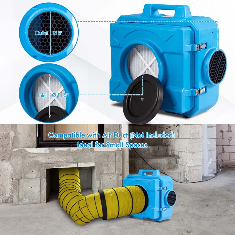 Hepa Air Scrubber For Industrial Commercial Heavy Duty Air Cleaner Negative Air Machine Etl Certified Air Purifier