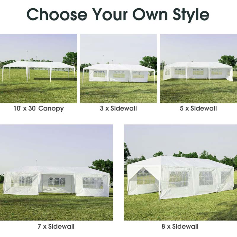 10 X 30 Ft Outdoor Gazebo Canopy Tent Party Wedding Event Tent With 6 Removable Sidewalls Amp 2 Doorways