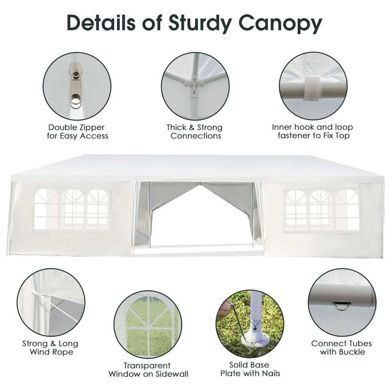 10 X 30 Ft Outdoor Gazebo Canopy Tent Party Wedding Event Tent With 6 Removable Sidewalls Amp 2 Doorways