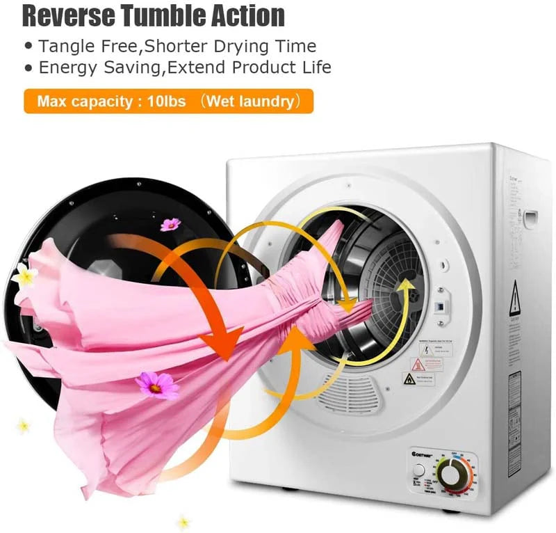 10 Lbs Portable Clothes Dryer Wall Mounted Front Load Dryer Tumble Dryer Portable Dryer Machine For Apartments Rv