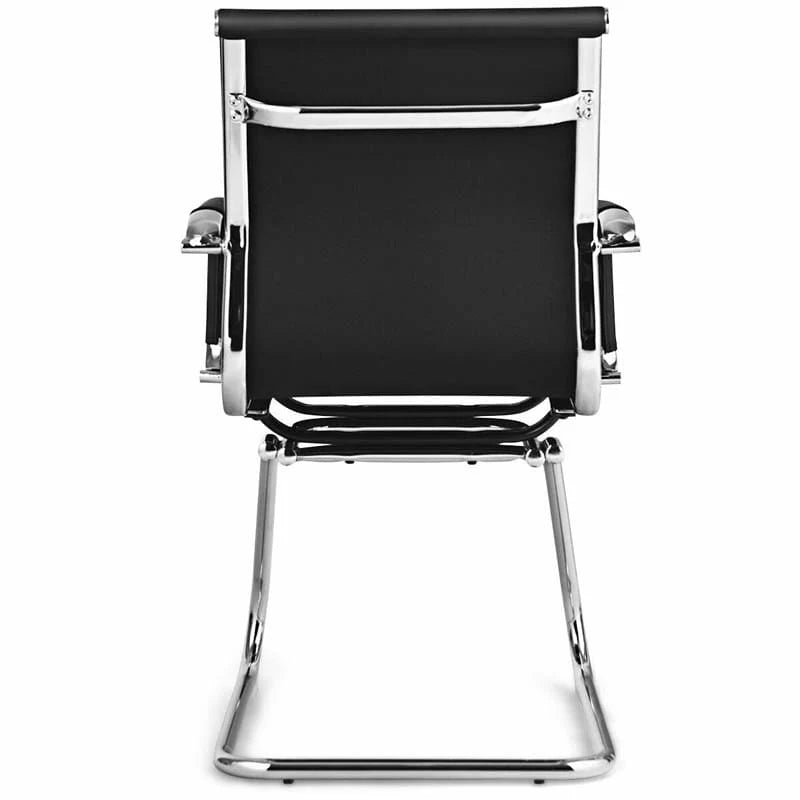 Set Of 2 Sled Base Office Chair Heavy Duty Conference Chair Pu Leather Guest Chairs For Guest Reception - High Quality Set For Everyday Use