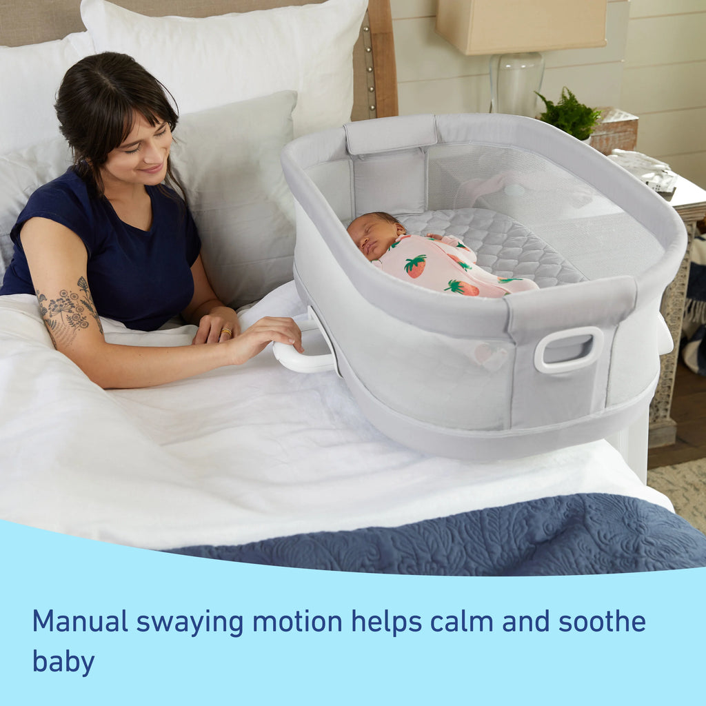 Graco DreamMore Newborn Bedside Bassinet Deluxe with Calming Motion, Maison