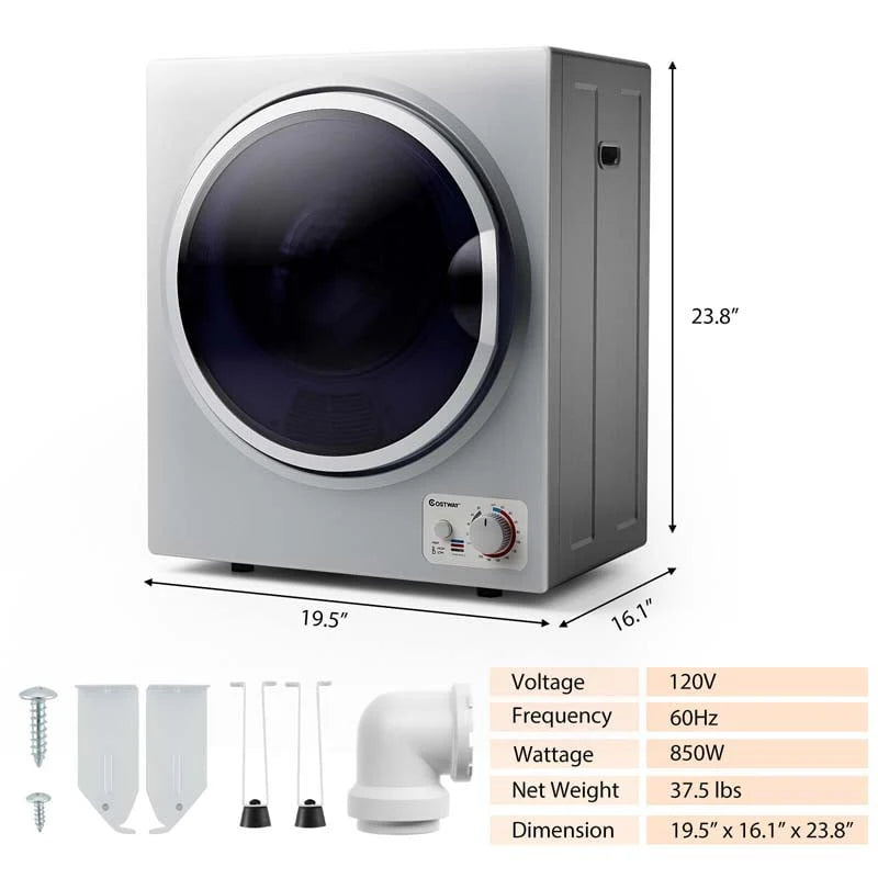 10 Lbs Portable Clothes Dryer Wall Mounted Front Load Dryer Tumble Dryer Portable Dryer Machine For Apartments Rv