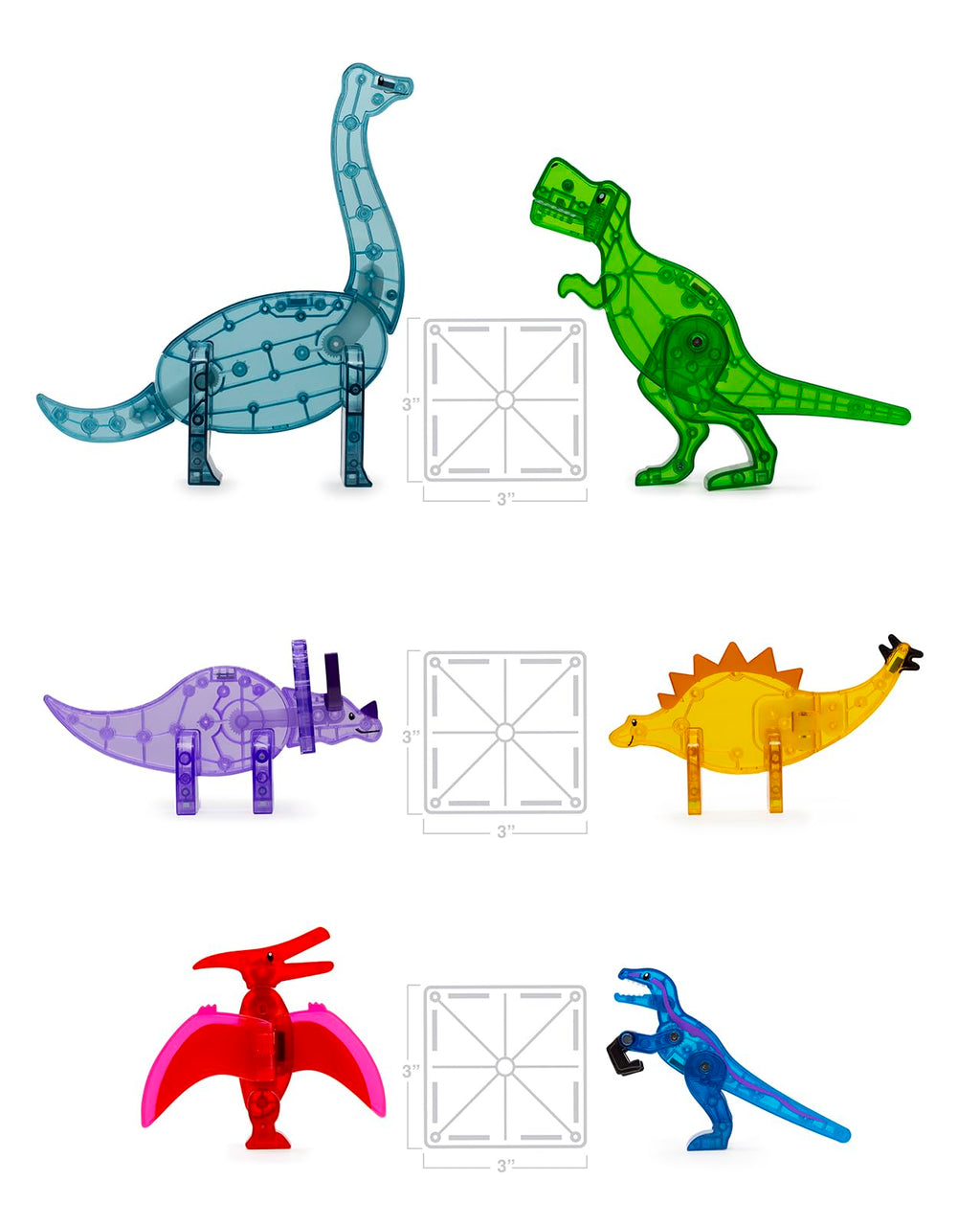 MAGNA TILES 50 Piece Magnetic Construction ORIGINAL