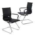 Set Of 2 Sled Base Office Chair Heavy Duty Conference Chair Pu Leather Guest Chairs For Guest Reception - High Quality Set For Everyday Use