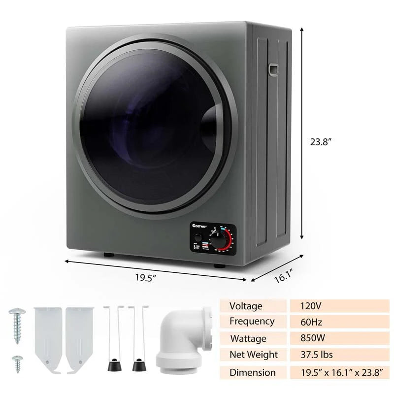 10 Lbs Portable Clothes Dryer Wall Mounted Front Load Dryer Tumble Dryer Portable Dryer Machine For Apartments Rv