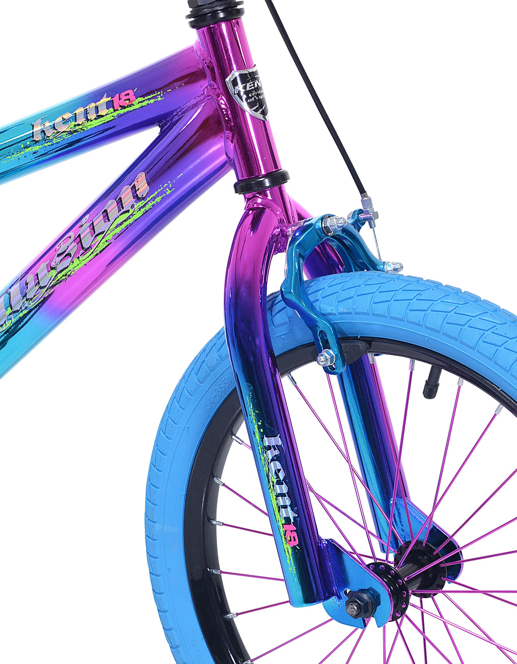 Kent Illusion Child Bike, 18" Wheels, Kids Ages 6-12 Years, Blue/Purple