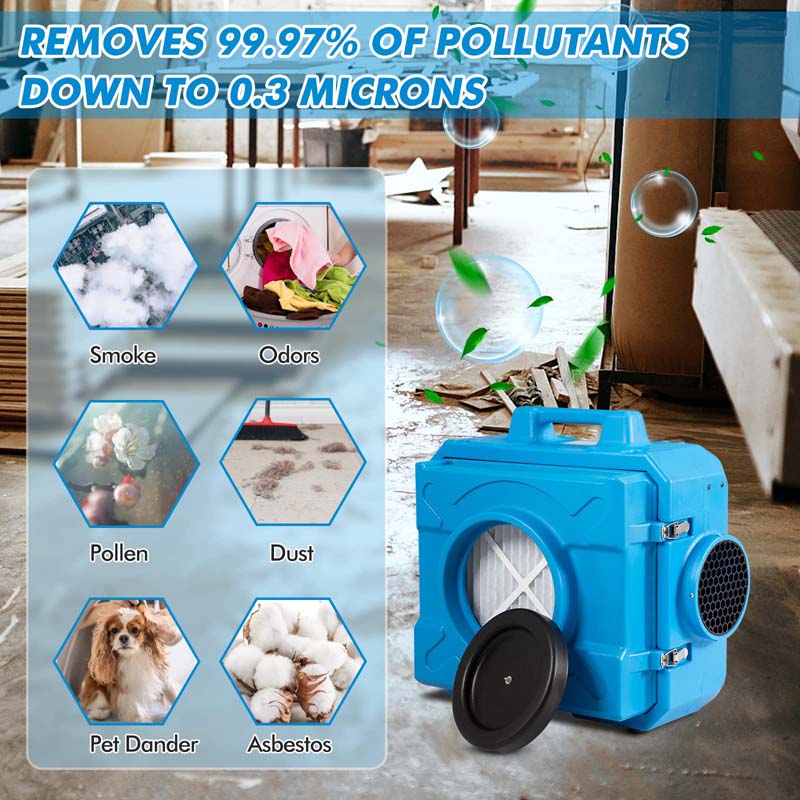 Hepa Air Scrubber For Industrial Commercial Heavy Duty Air Cleaner Negative Air Machine Etl Certified Air Purifier