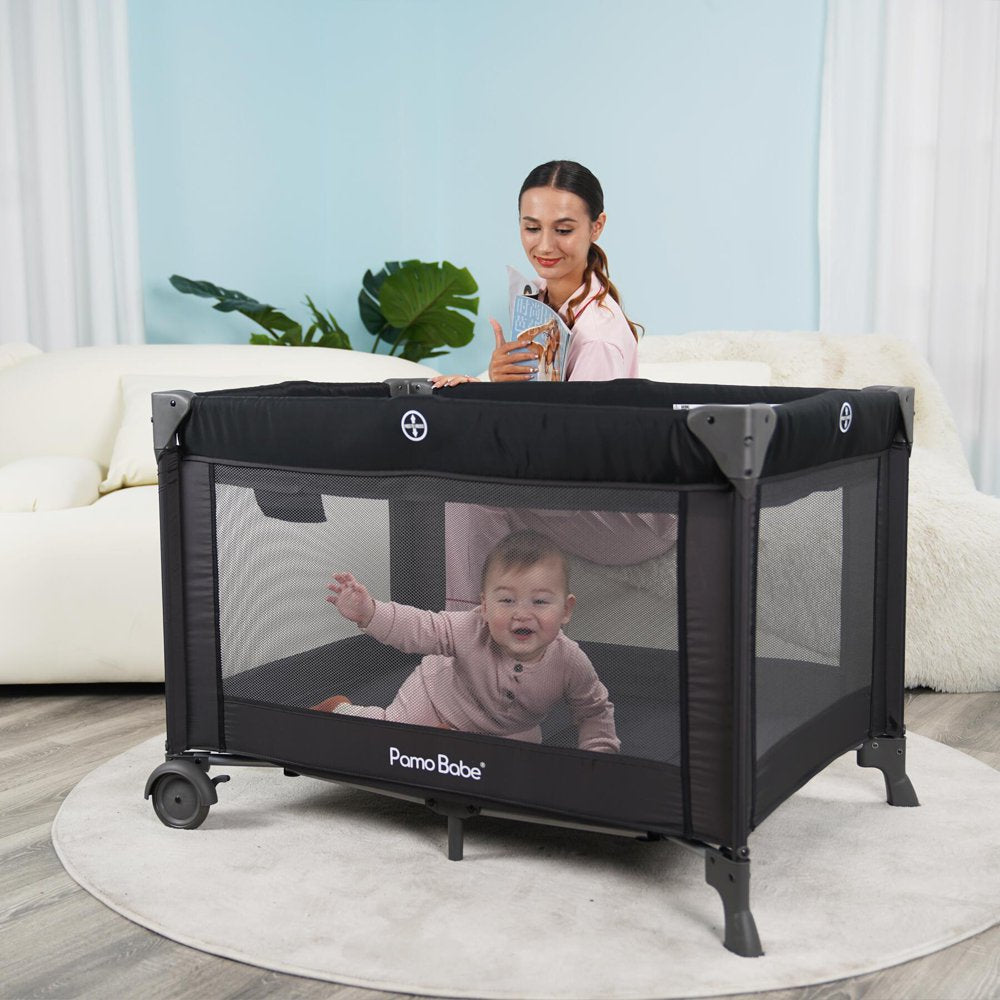 Pamo Babe Unisex Nursery Center Playard with Bassinet &amp; Changing Table