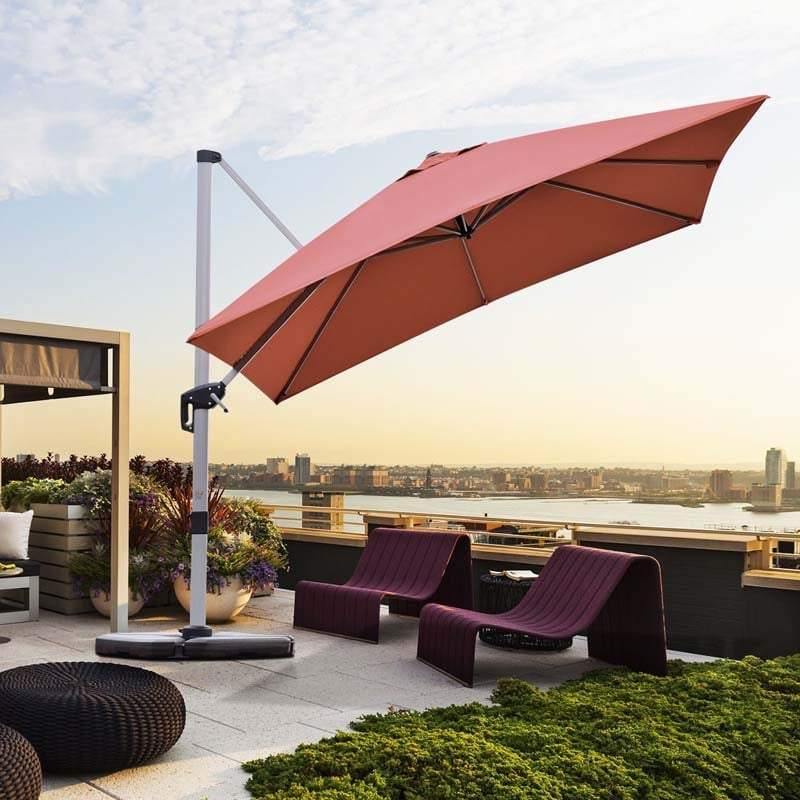 10 Ft 360 Degree Tilt Aluminum Square Large Outdoor Patio Offset Cantilever Umbrella For Pool Deck Backyard