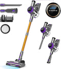 Cordless Vacuum Cleaner, 300W 30Kpa Powerful Stick Vacuum with LED Display, Rechargeable Cordless Vacuum Max 55Min Runtime, Free Standing