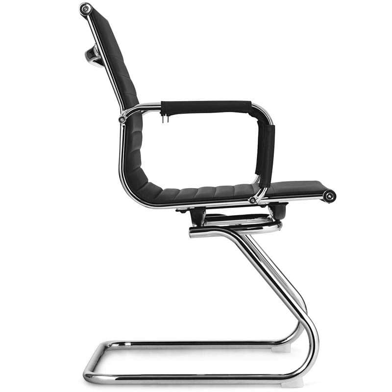 Set Of 2 Sled Base Office Chair Heavy Duty Conference Chair Pu Leather Guest Chairs For Guest Reception - High Quality Set For Everyday Use