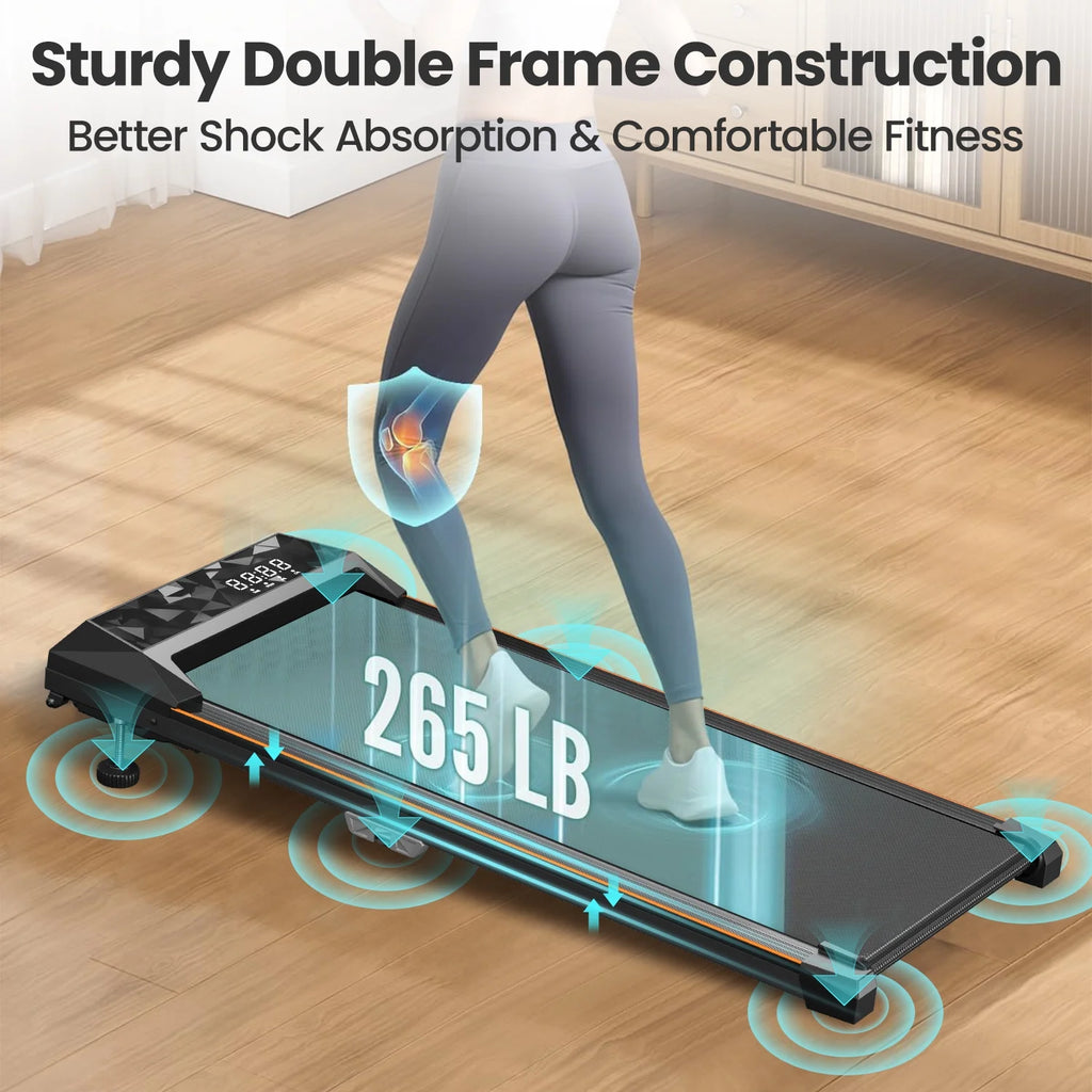 CoolHut Walking Pad, Under Desk Treadmill, 4 in 1 Home/Office Treadmill, No Installation, Low Noise, LED Display, 265 lb. Capacity with Remote Control