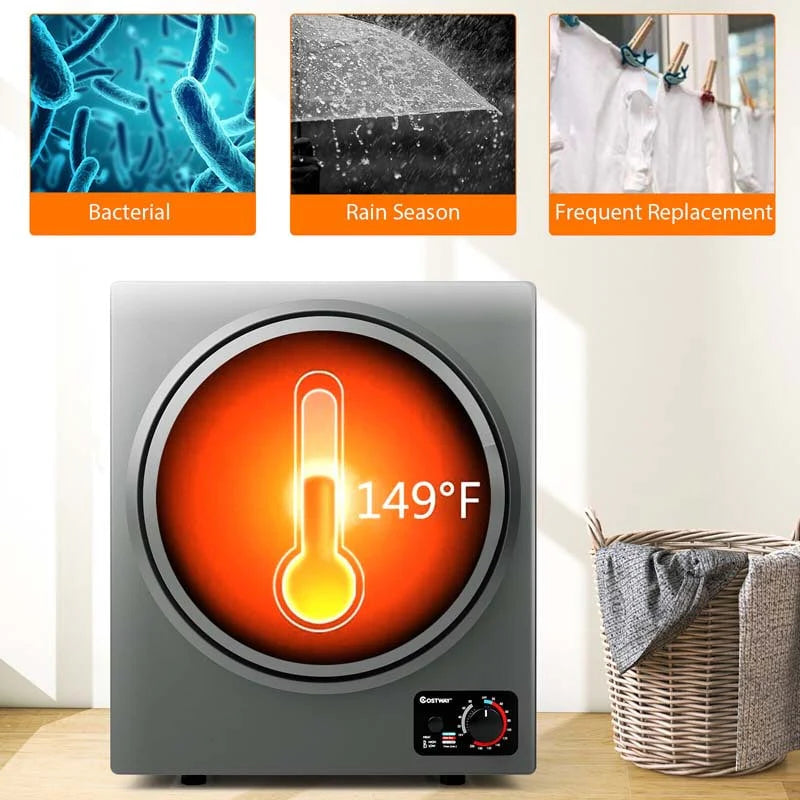 10 Lbs Portable Clothes Dryer Wall Mounted Front Load Dryer Tumble Dryer Portable Dryer Machine For Apartments Rv