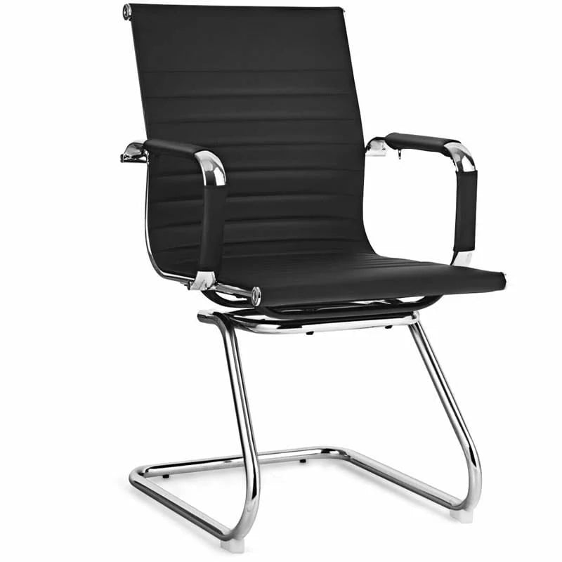 Set Of 2 Sled Base Office Chair Heavy Duty Conference Chair Pu Leather Guest Chairs For Guest Reception - High Quality Set For Everyday Use