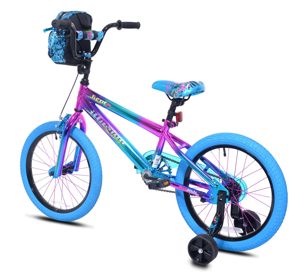 Kent Illusion Child Bike, 18" Wheels, Kids Ages 6-12 Years, Blue/Purple