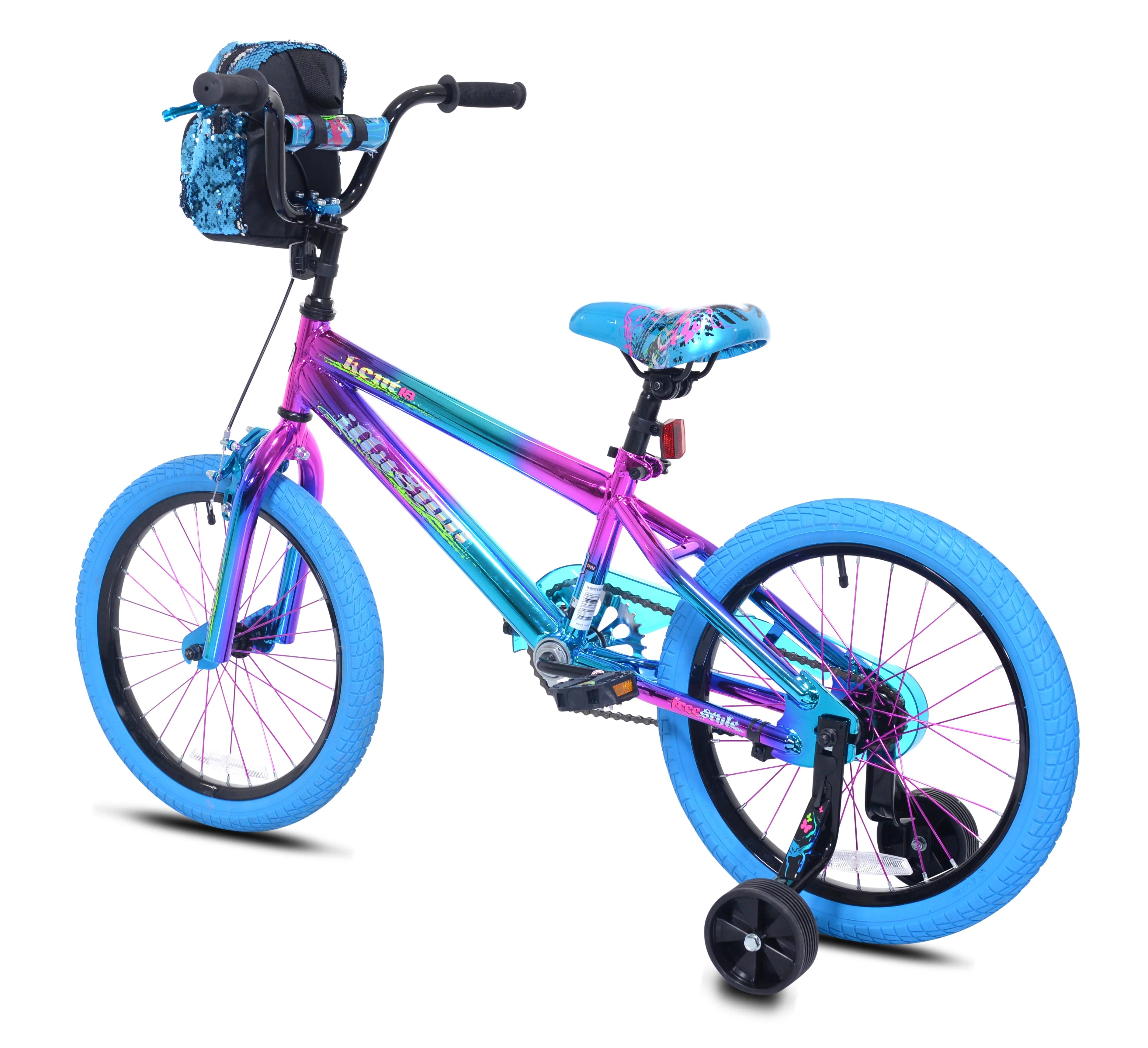 Kent Illusion Child Bike, 18" Wheels, Kids Ages 6-12 Years, Blue/Purple