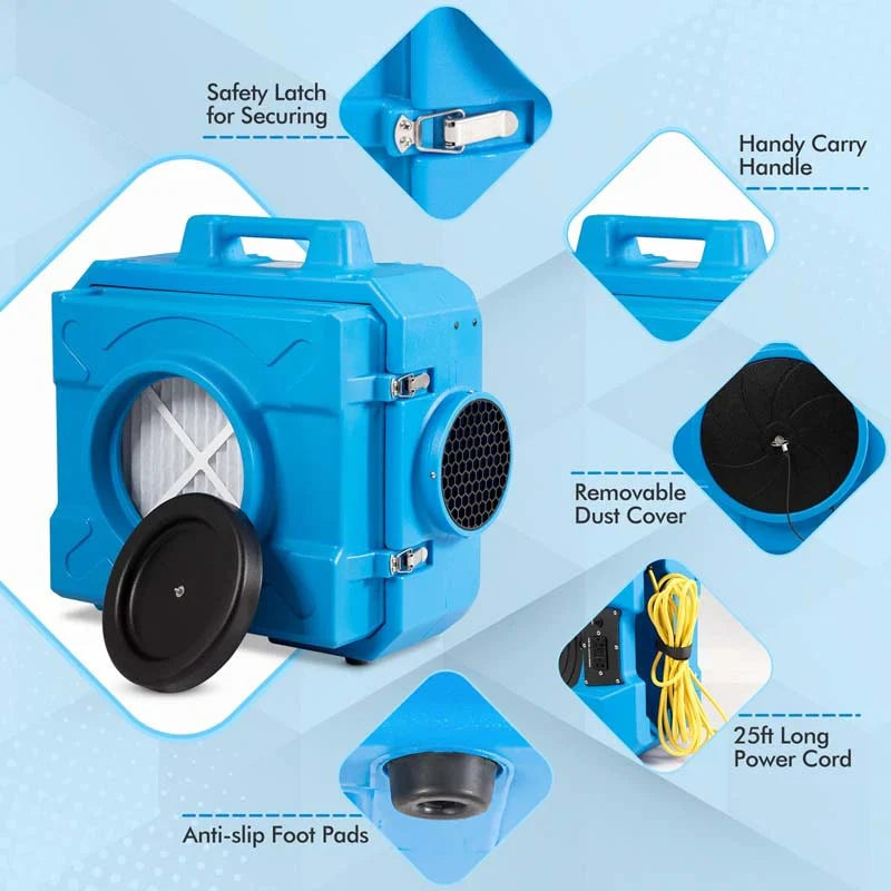 Hepa Air Scrubber For Industrial Commercial Heavy Duty Air Cleaner Negative Air Machine Etl Certified Air Purifier