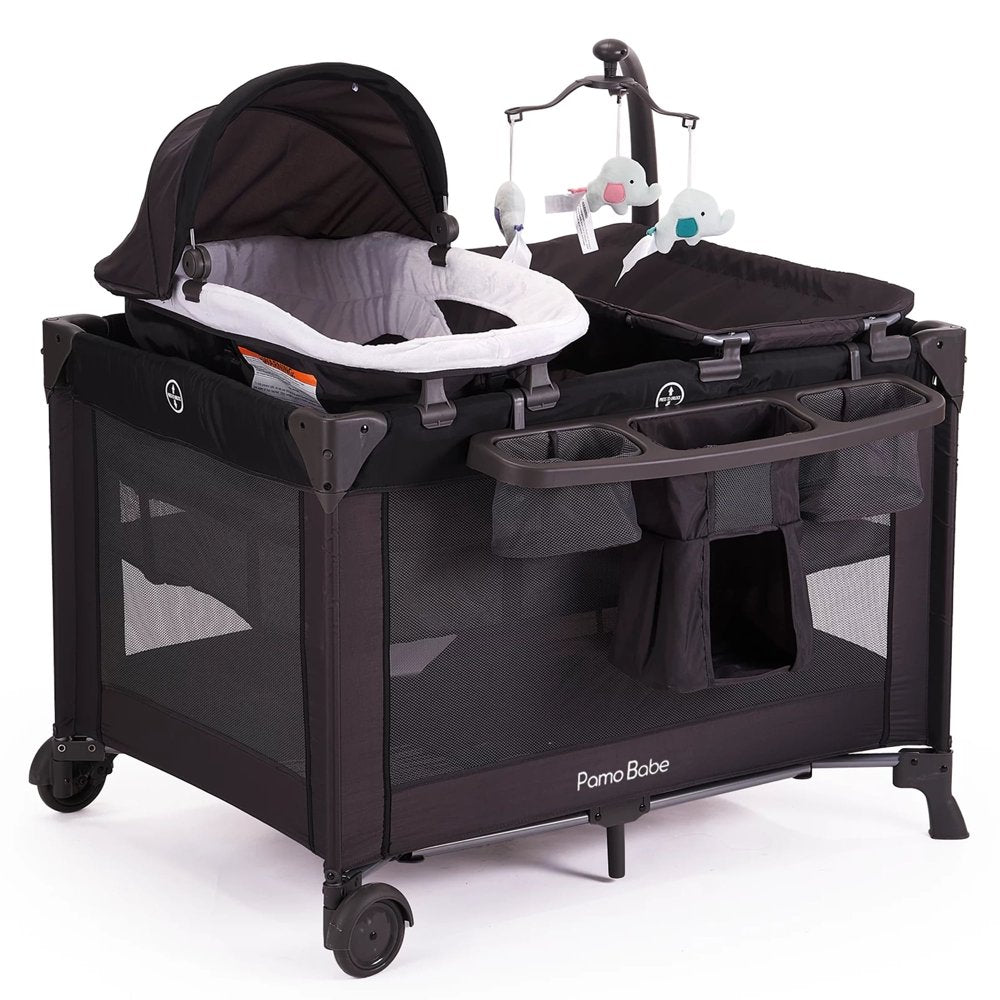 Pamo Babe Unisex Nursery Center Playard with Bassinet &amp; Changing Table