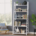 5 Tier Ladder Bookshelf Bookcase, 5 Shelf Ladder Shelves for Living Room Home Office