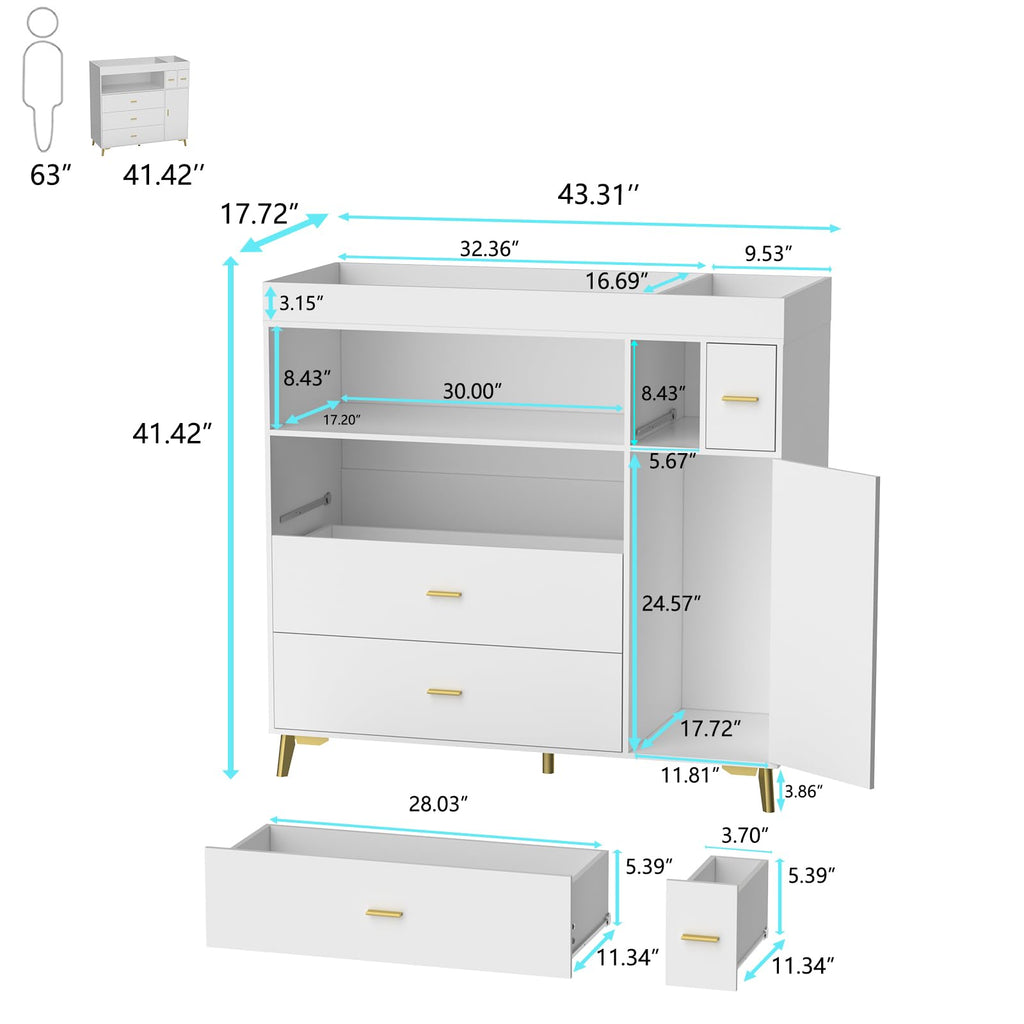 PAKASEPT Changing Drawers Dresser TTX0006 1