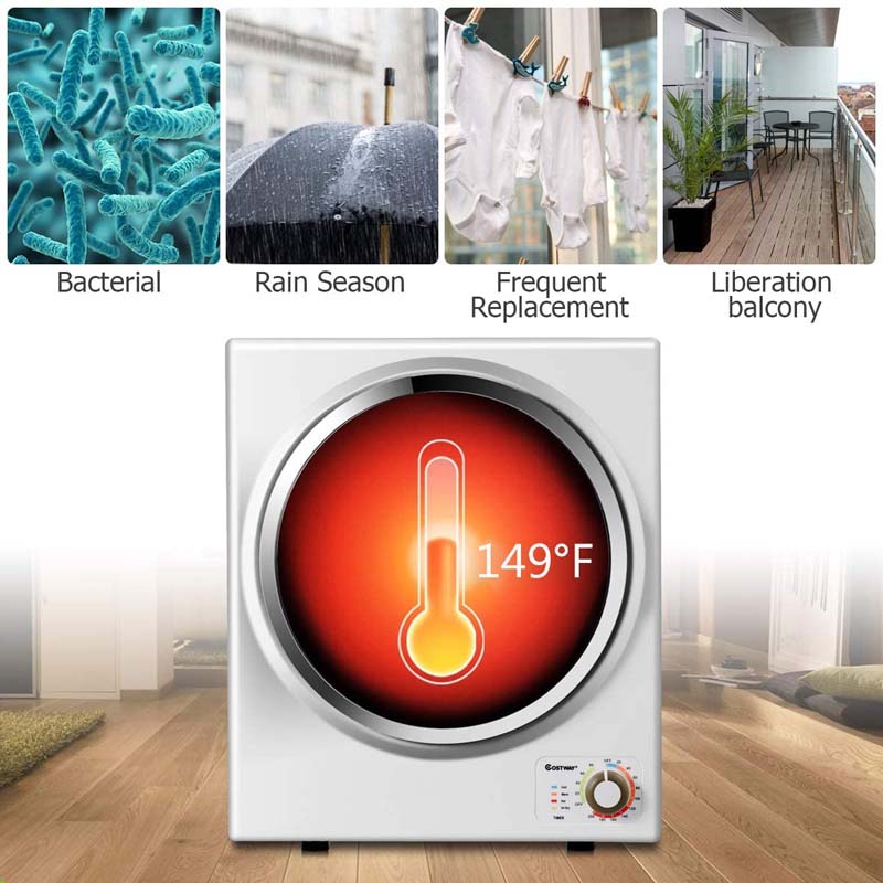10 Lbs Portable Clothes Dryer Wall Mounted Front Load Dryer Tumble Dryer Portable Dryer Machine For Apartments Rv