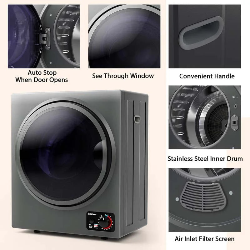 10 Lbs Portable Clothes Dryer Wall Mounted Front Load Dryer Tumble Dryer Portable Dryer Machine For Apartments Rv