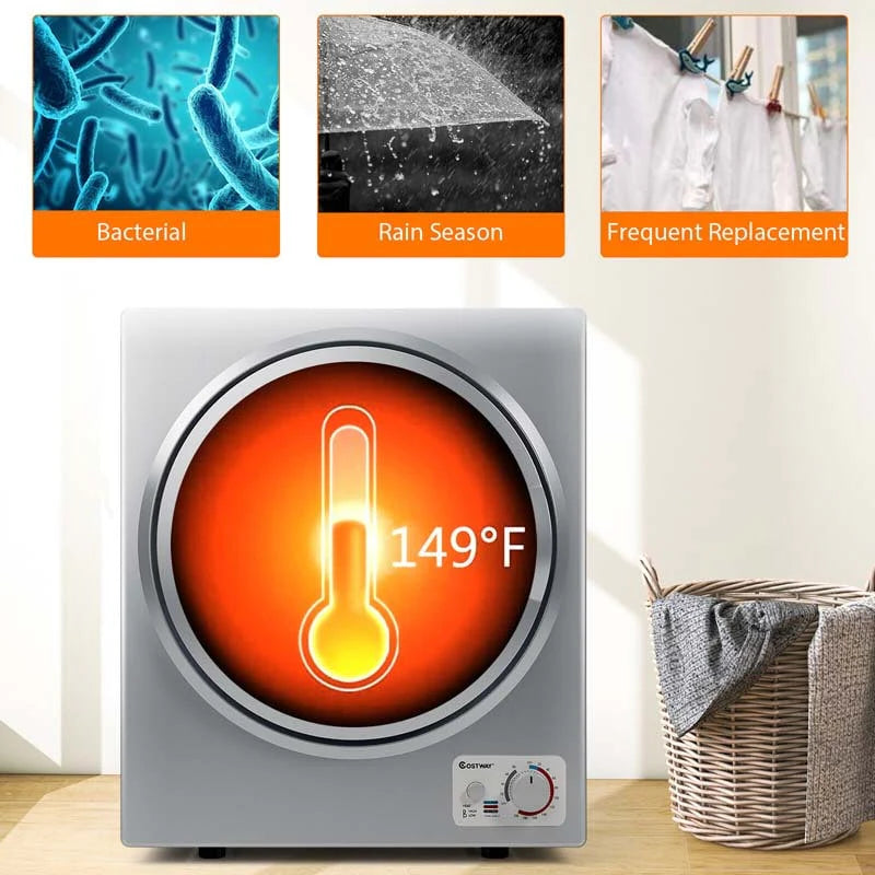 10 Lbs Portable Clothes Dryer Wall Mounted Front Load Dryer Tumble Dryer Portable Dryer Machine For Apartments Rv